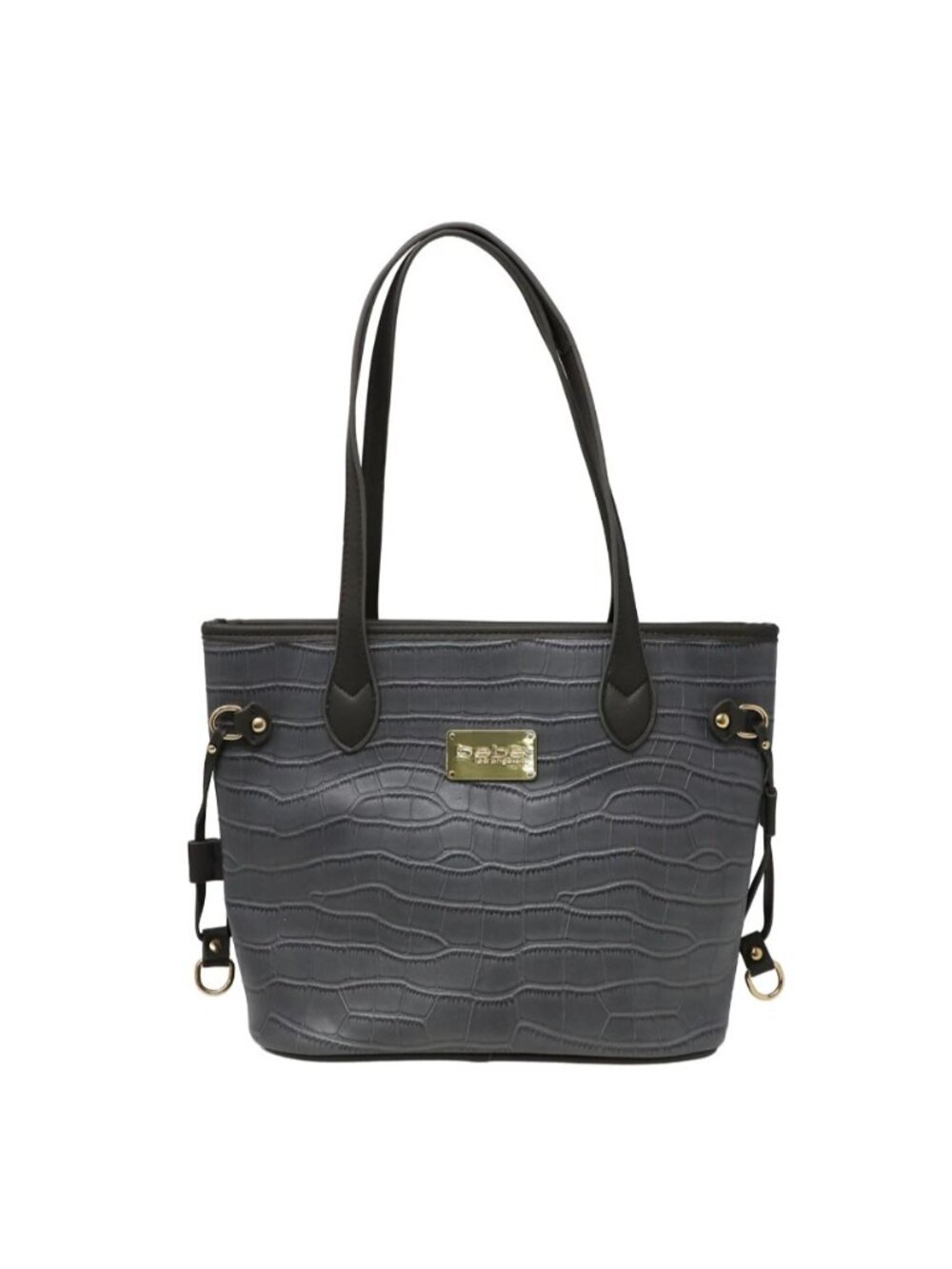 Bebe Grey Blue Micca Crocodile Small Tote Bag NWT - Picture 2 of 8